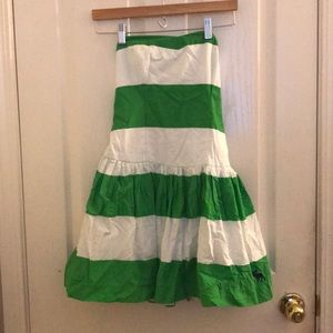 Abercrombie & Fitch: Green and White stripe dress